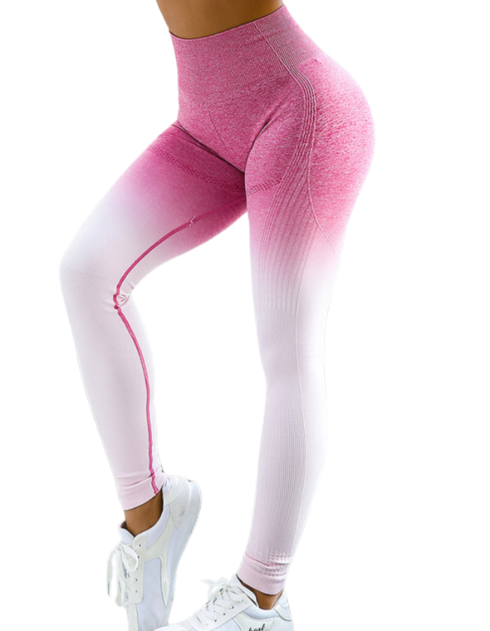 SHOPIQAT New Elastic High Waist Seamless Gradient Sports Slimming Tight Yoga Leggings - Premium from shopiqat - Just $6.900! Shop now at shopiqat